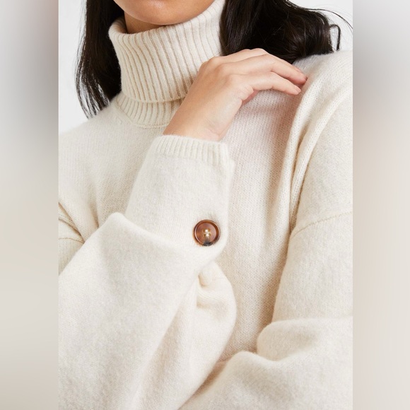 French Connection Kezia Women's Cream Turtleneck Sweater - Picture 3 of 11
